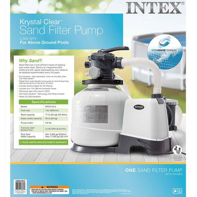 Intex Pool Sand Filter Pump with Pool Vacuum and Wall Mount Pool Surface Skimmer