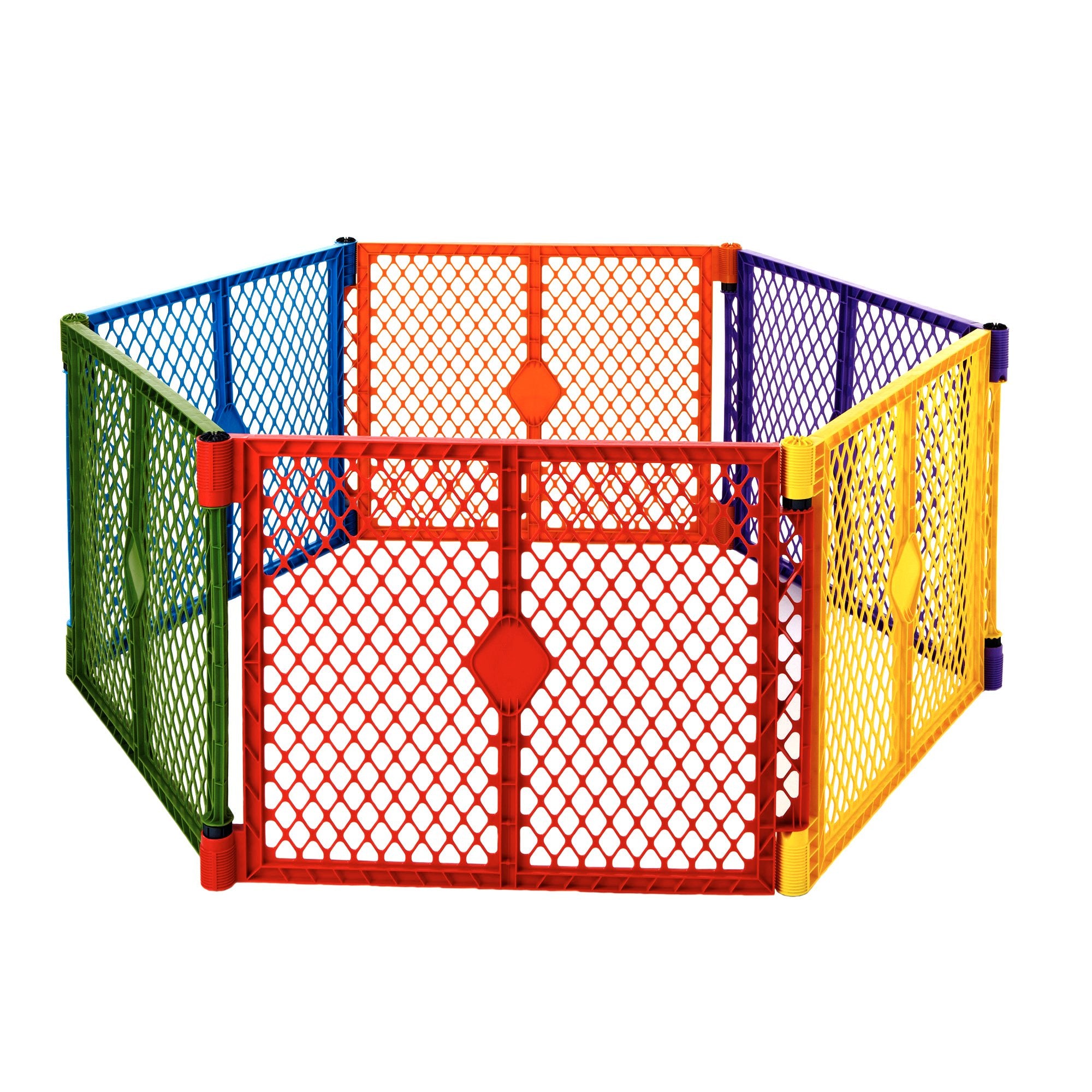 North States Color 6-Panel Superyard Baby/Pet Gate + Folding ABC Baby Play Mat - VMInnovations