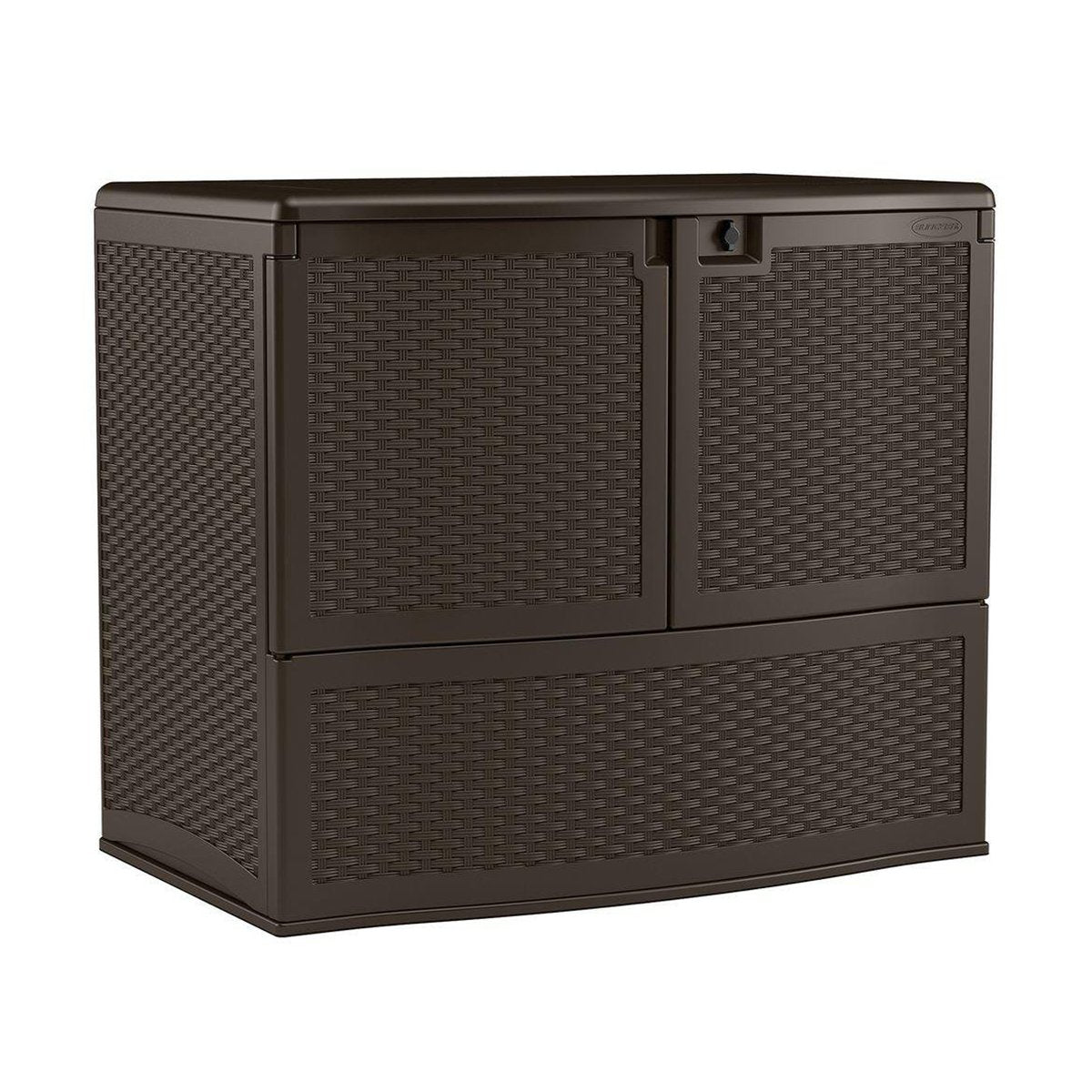 Suncast 195 Gallon Patio Storage &Entertaining Station w/ 33 Gal. Garbage Can - VMInnovations