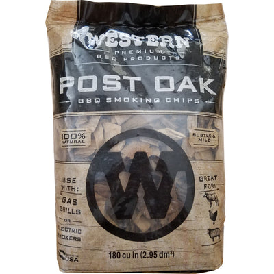 Western BBQ Products Post Oak Barbecue Cooking Chips, 180 Cubic Inches (2 Pack)