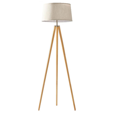Brightech Emma 60" Tall Standing LED Light Tripod Floor Lamp, Wood (Open Box)