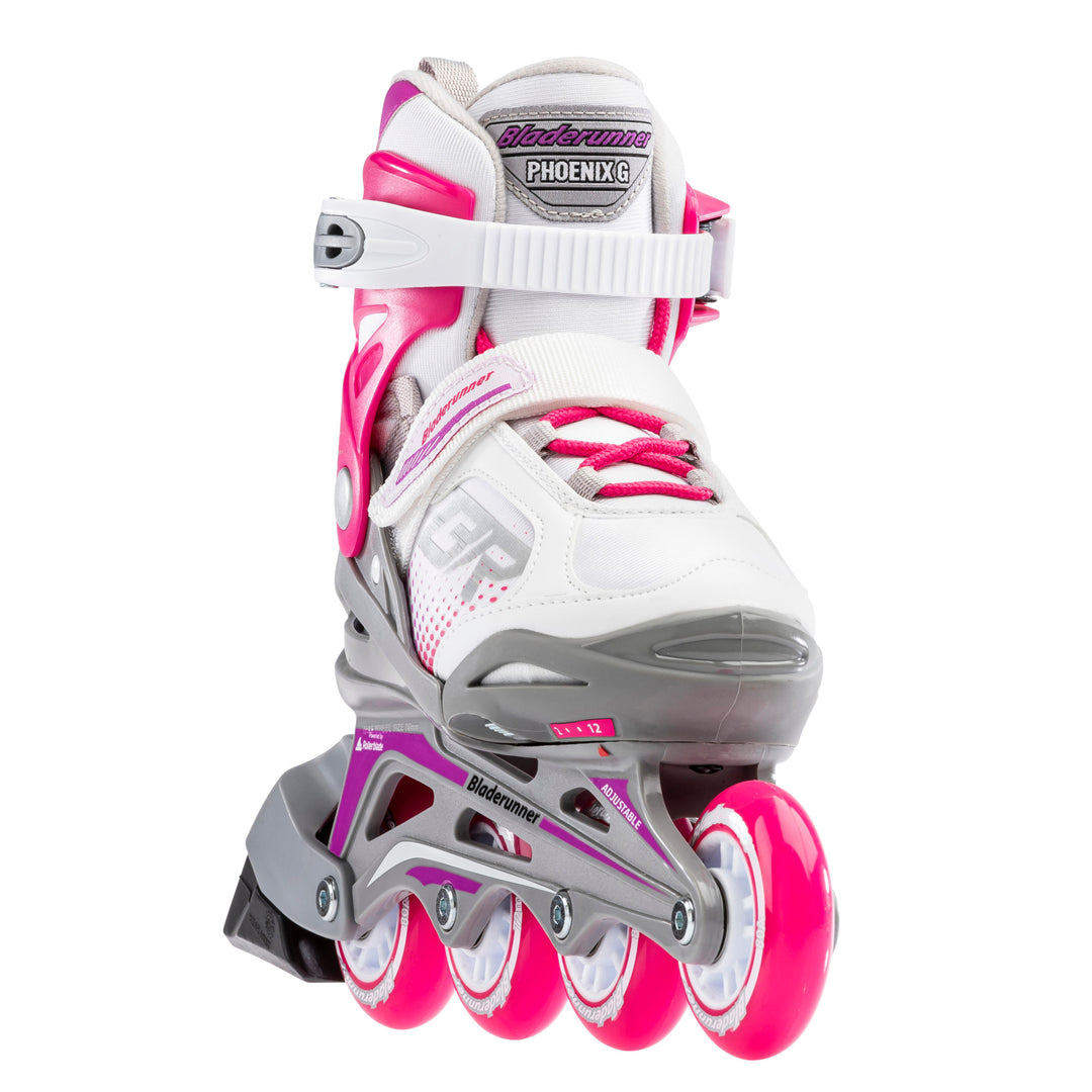 Rollerblade Bladerunner Phoenix Girls Adjustable Fitness Skate, Size 5-8 (Used)