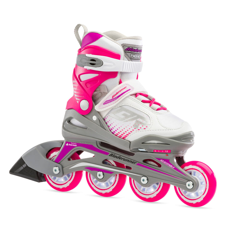 Rollerblade Bladerunner Phoenix Girls Adjustable Fitness Skate, Size 5-8 (Used)