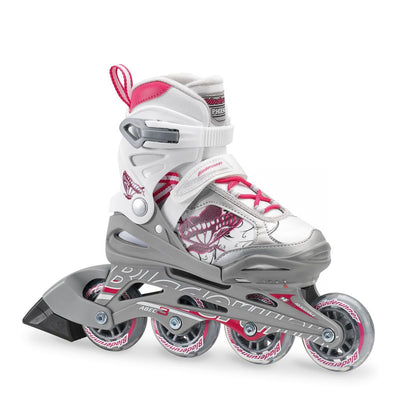 Rollerblade Bladerunner Phoenix Girls Adjustable Skates M White/Pink (Used)