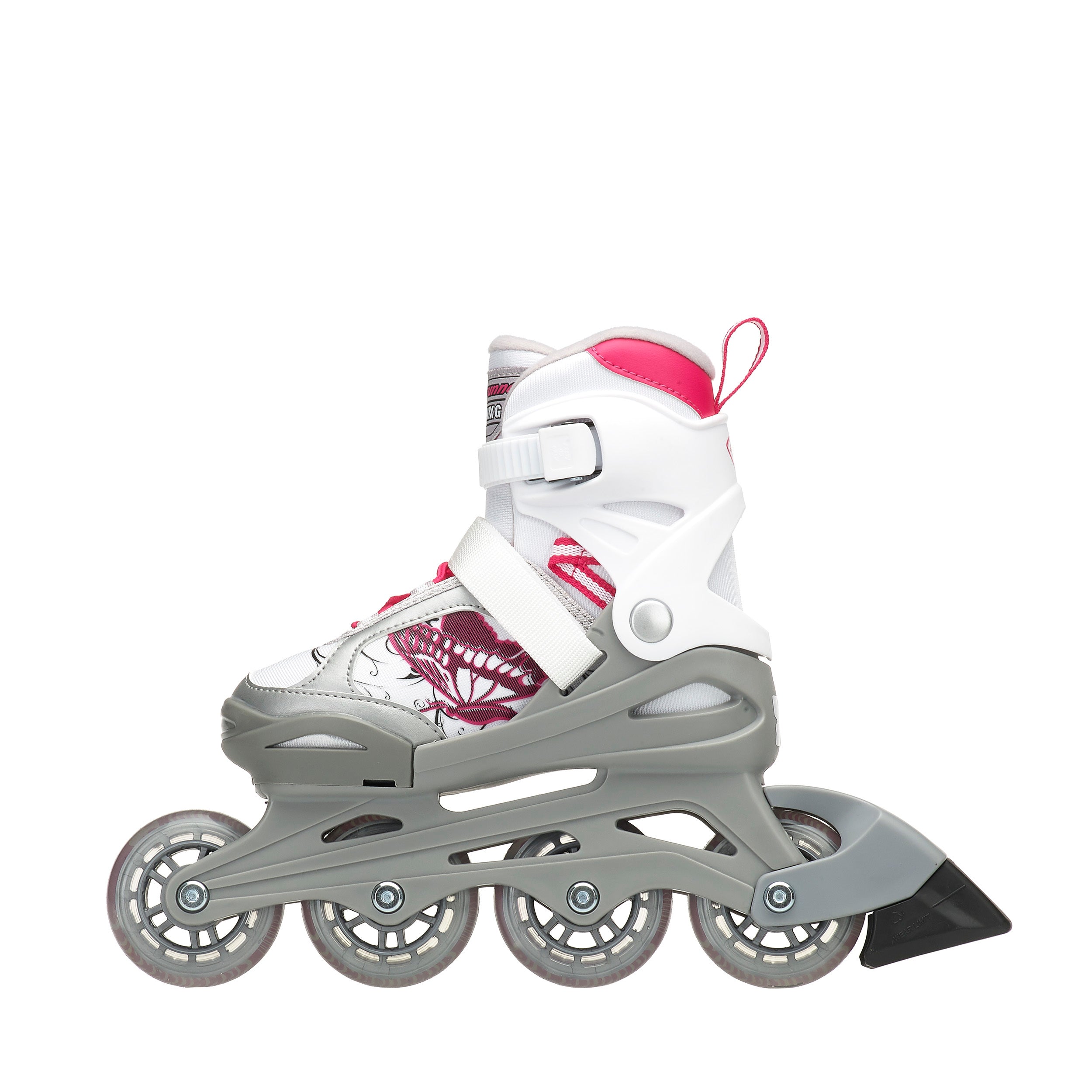 Rollerblade Bladerunner Phoenix Girls Adjustable Skates M White/Pink (Used)