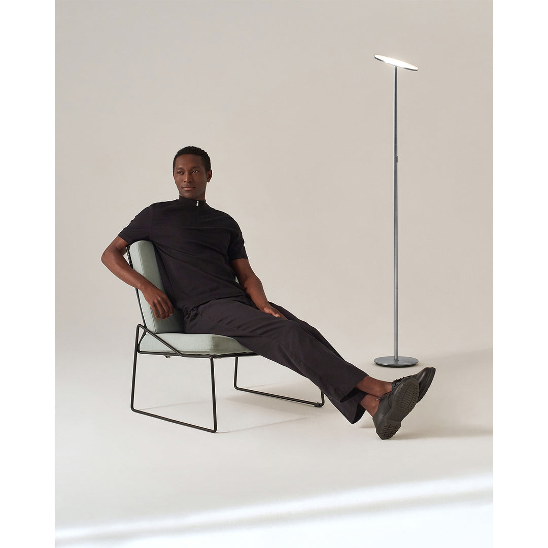 Brightech Sky LED Torchiere Standing Touch Sensor Floor Lamp, Silver (Open Box)
