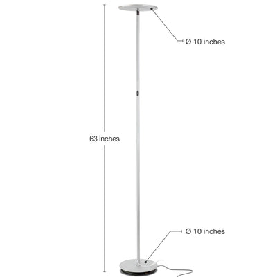 Brightech Sky LED Torchiere Standing Touch Sensor Floor Lamp, Silver (Open Box) - VMInnovations
