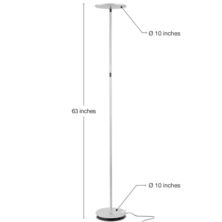 Brightech Sky LED Torchiere Standing Touch Sensor Floor Lamp, Silver (Open Box)