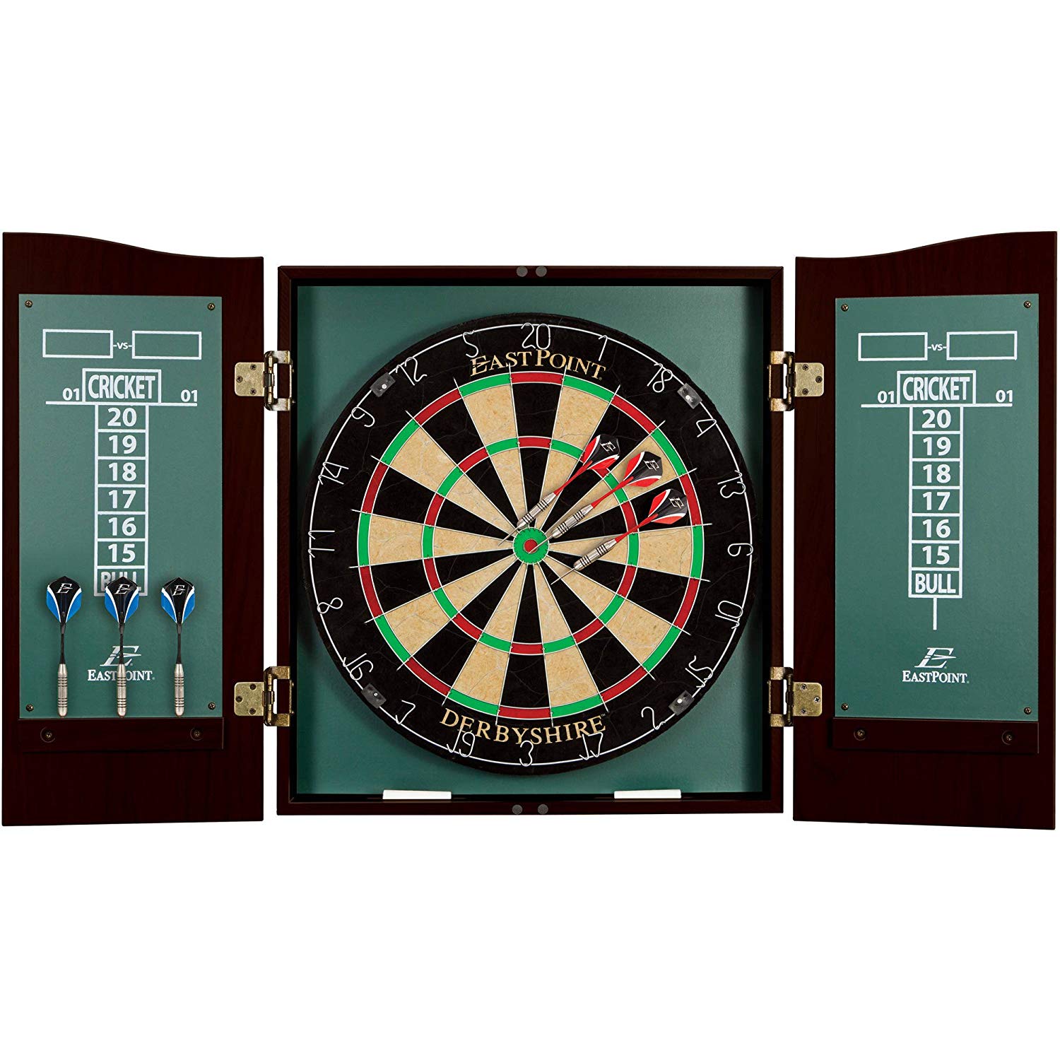 EastPoint Sports Derbyshire Dartboard and Cabinet Set Self-Healing Fiber (Used) - VMInnovations
