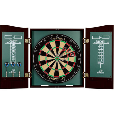 EastPoint Sports Derbyshire Dartboard and Cabinet Set Self-Healing Fiber (Used)