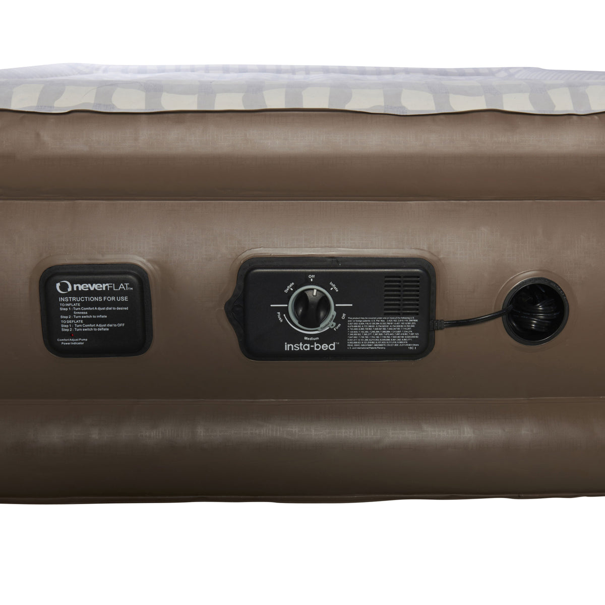 Insta-Bed Raised Inflatable Queen Air Bed with neverFLAT Pump, Plaid (Used)