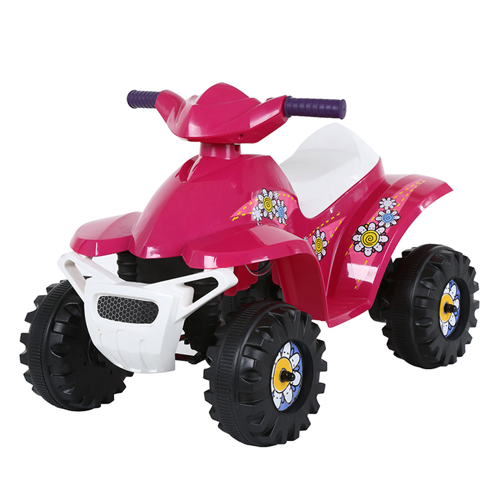 Rollplay 6-Volt Battery Powered Kids Mini Quad Ride-on, Flower Pink (Open Box)
