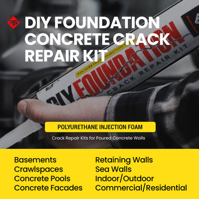 RadonSeal Concrete Foundation Crack DIY Repair Kit for Basement Wall Cracks (For Parts) - VMInnovations
