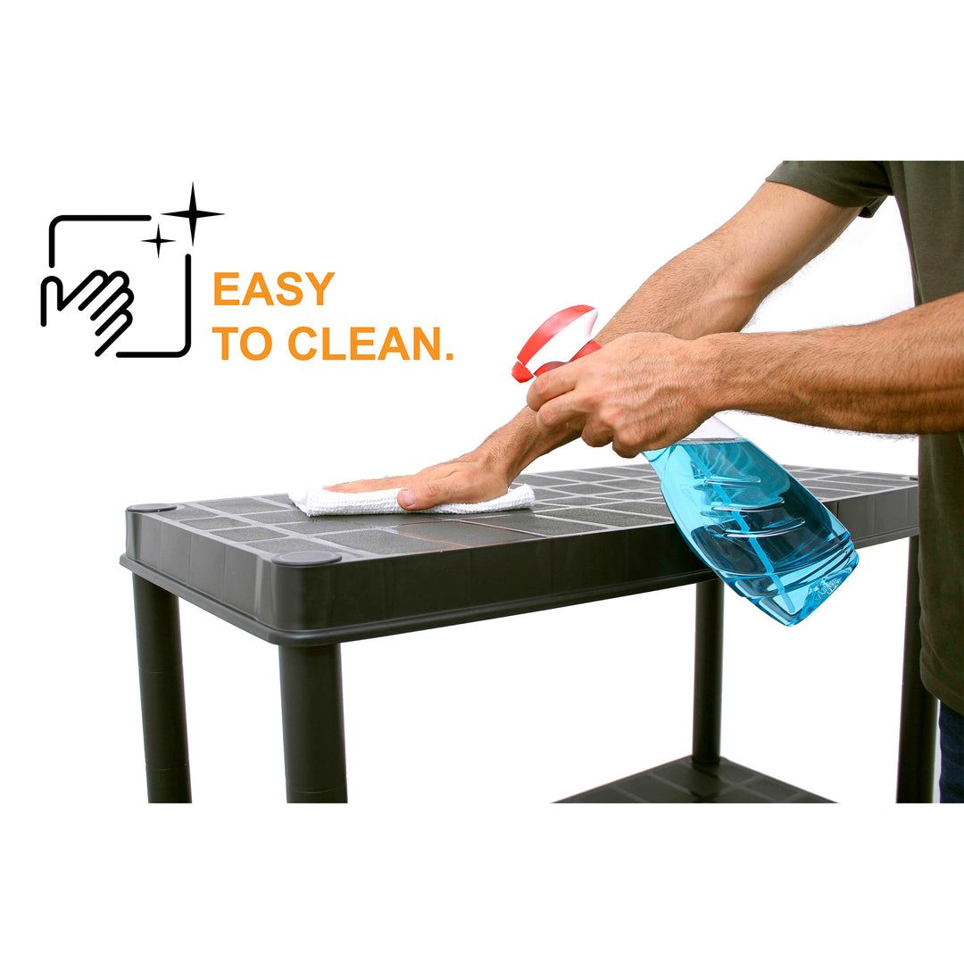 Ram Quality Products Deluxe 5 Tier Plastic Garage Storage Shelf Unit, Black - VMInnovations