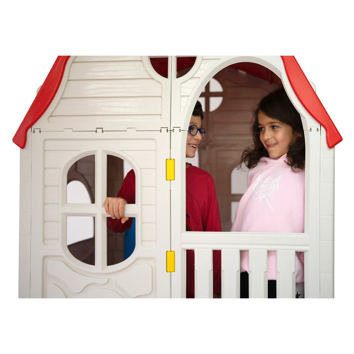 Ram Quality Products Kid's Cottage Foldable Plastic Outdoor Playhouse (Open Box)