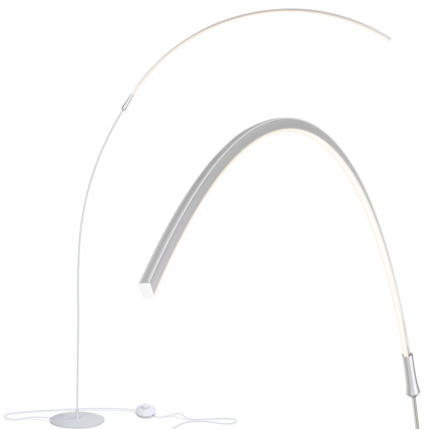 Brightech Sparq Arc Modern Home 67" Tall Arch LED Floor Lamp, Silver (Open Box)