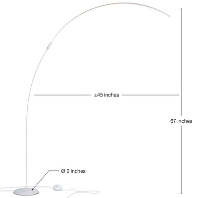 Brightech Sparq Arc Modern Home 67" Tall Arch LED Floor Lamp, Silver (Open Box)