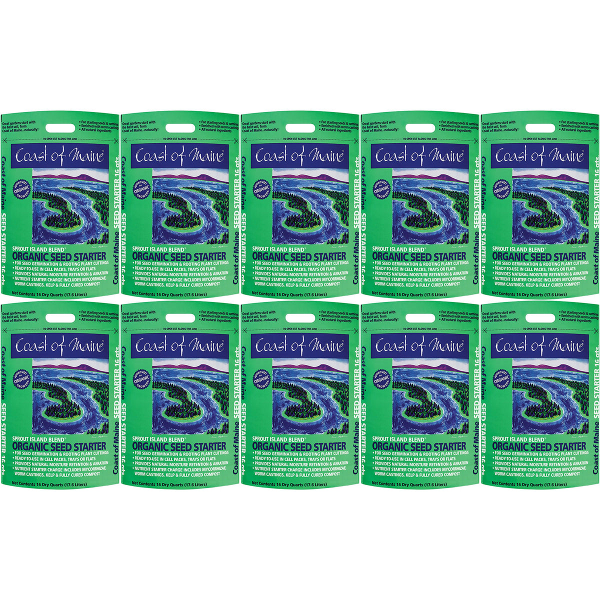 Coast of Maine Organic Seed Starter for Root Plant Cuttings, 16 Qt(10 Pack)