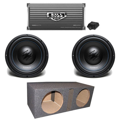 Hifonics 10 Inch Subwoofer (2 Pack) + Complete Installation Kit and Accessories
