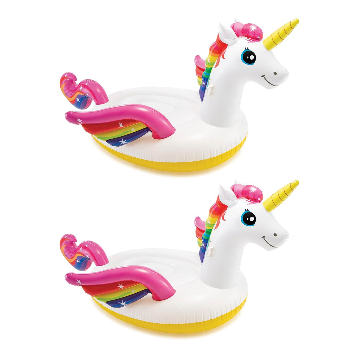 Intex Giant Inflatable Magical Mega Unicorn Island Ride On Pool Float (2 Pack)
