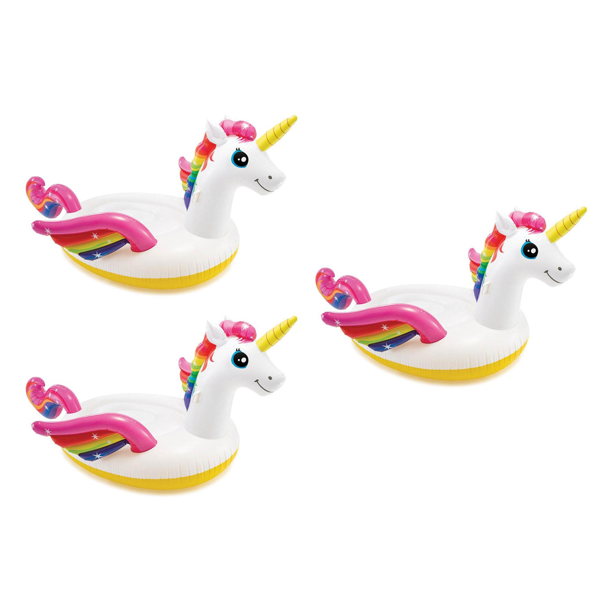 Intex Giant Inflatable Magical Mega Unicorn Island Ride On Pool Float (3 Pack)
