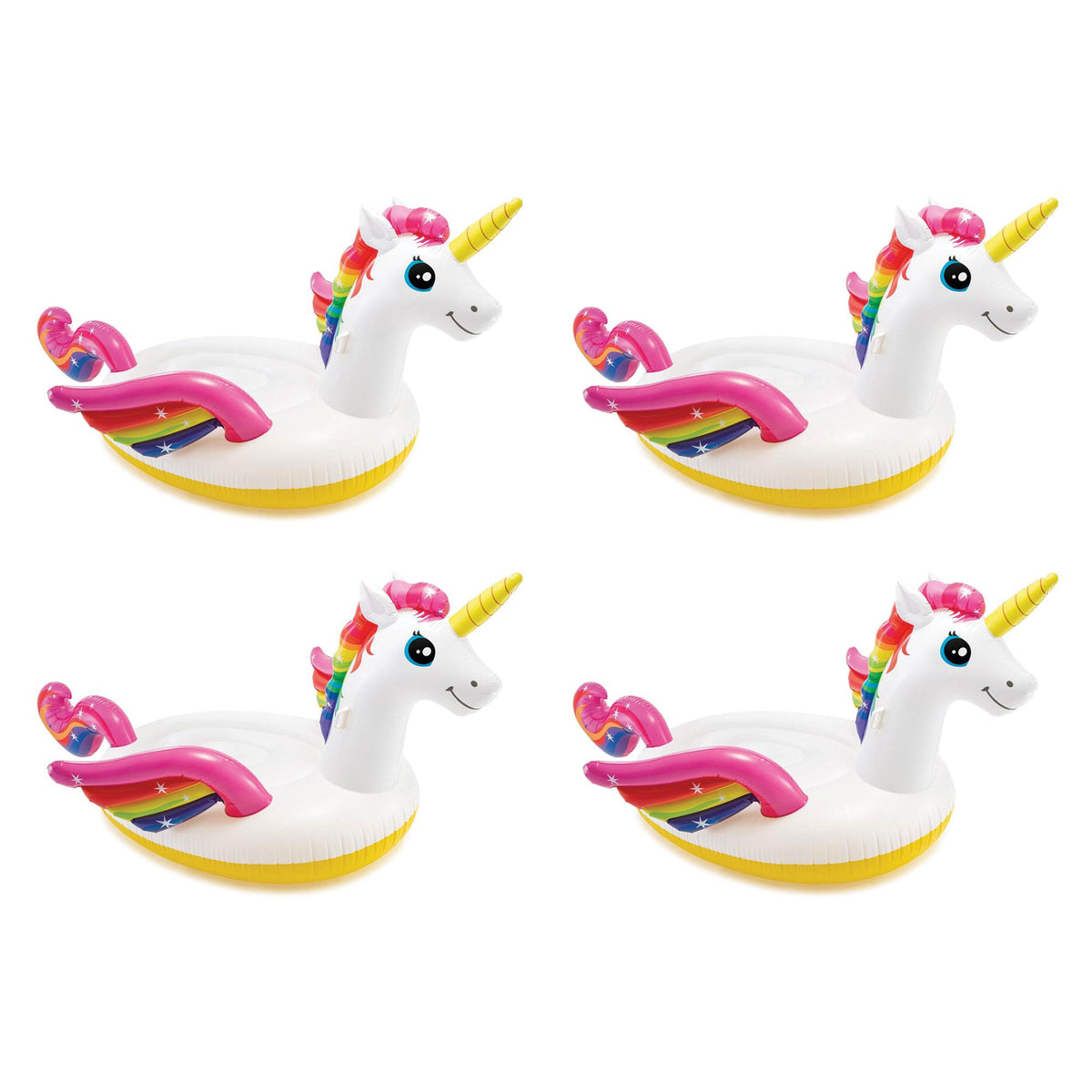 Intex Giant Inflatable Magical Mega Unicorn Island Ride On Pool Float (4 Pack)