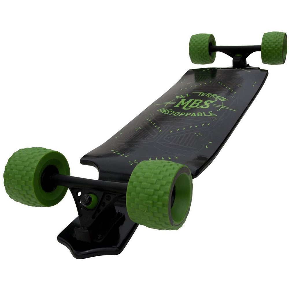 MBS All-Terrain Drop Deck 39 Inch Longboard Skateboard, Black and Green (Used)