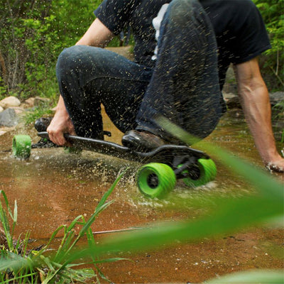 MBS All-Terrain Drop Deck 39 Inch Longboard Skateboard, Black and Green (Used)