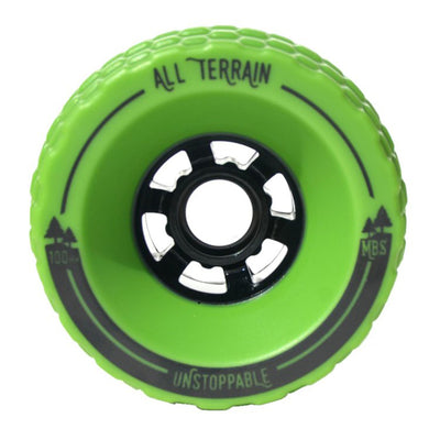 MBS All-Terrain Drop Deck 39 Inch Longboard Skateboard, Black Green (Open Box)