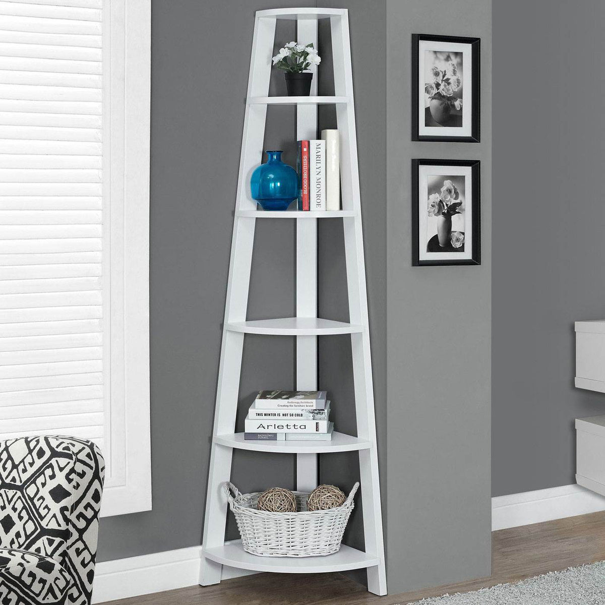 Monarch Specialties 2496 71 Inch Tall Chic Accent Etagere Bookcase (For Parts)