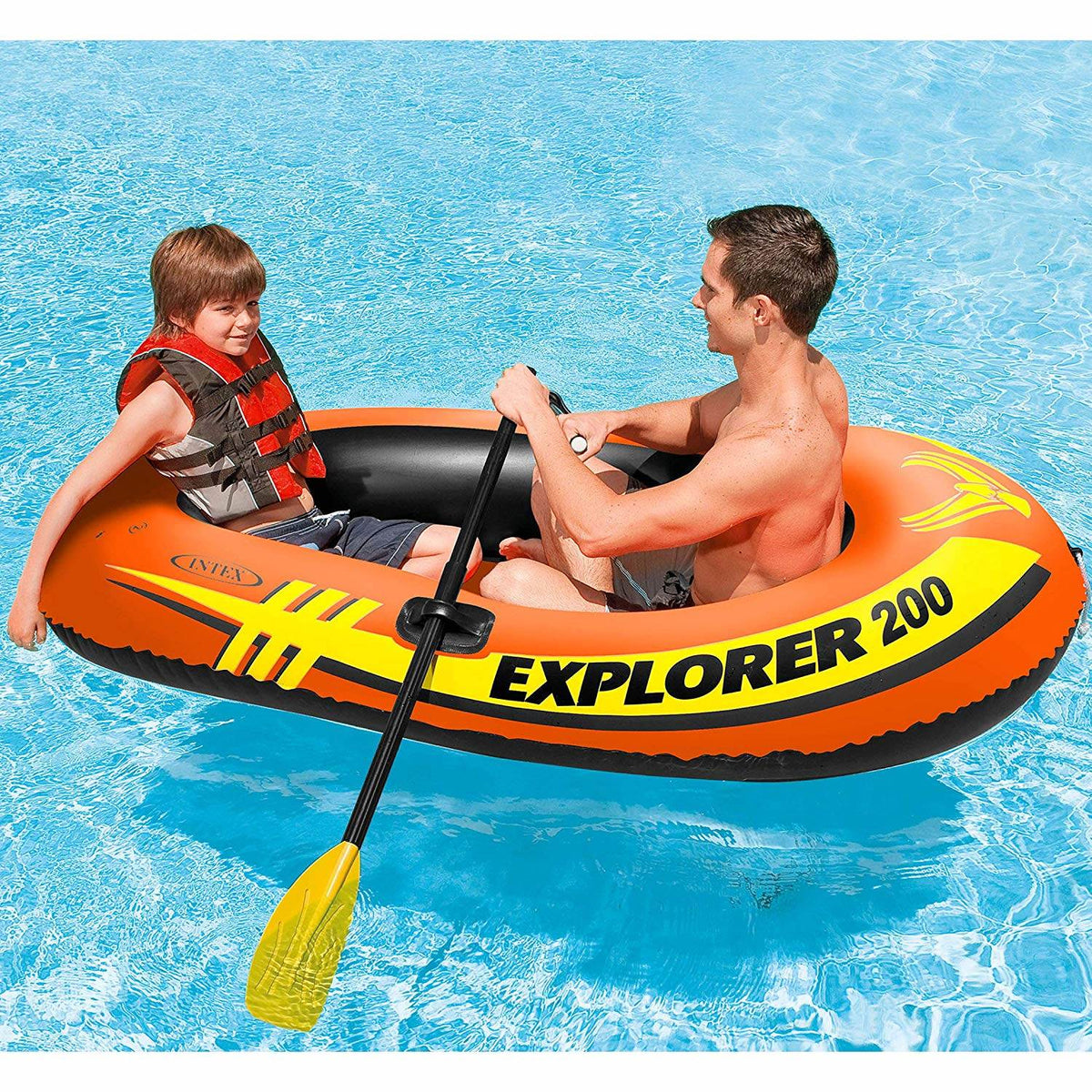Intex Explorer 200 Inflatable Youth Pool Boat Raft (Raft Only) (4 Pack)