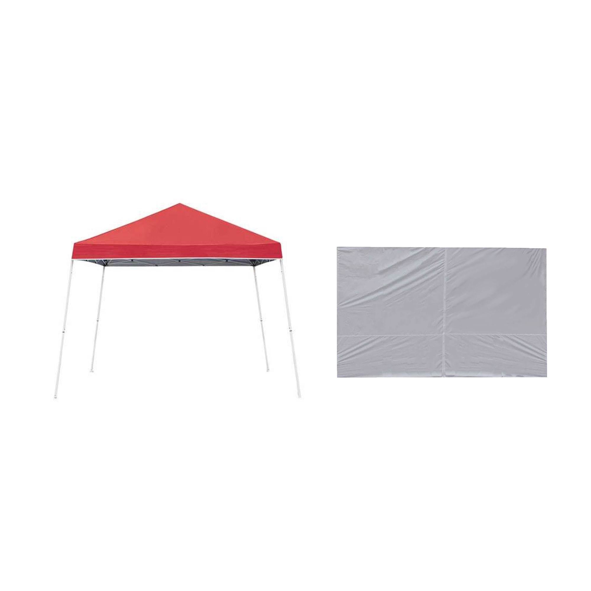 Z Shade 10 x 10 Foot Instant Shade Canopy Tent Portable Shelter, Red w/ Sidewall