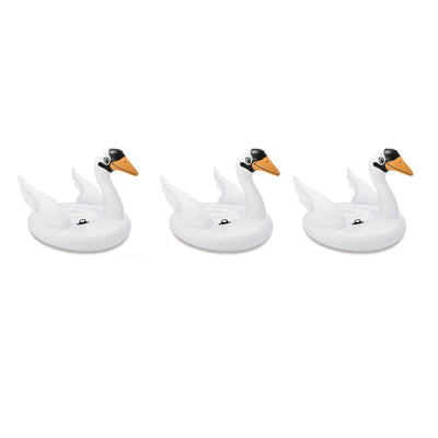 Intex Giant White Mega Swan Inflatable Swimming Pool Float Ride On (3 Pack)