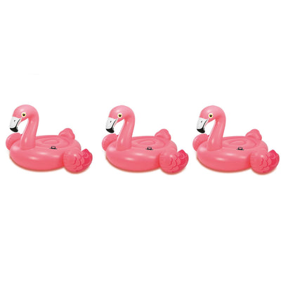 Intex Giant Inflatable Ride-On 86-Inch Mega Flamingo Island Pool Float (3 Pack)