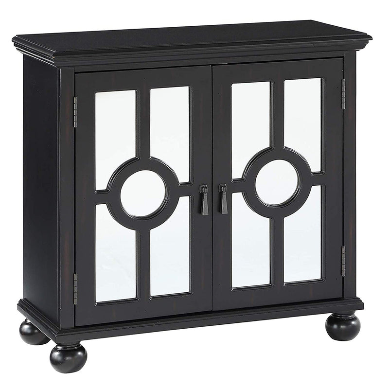 Lexicon Poppy 2 Door Wooden Accent Cabinet Shelf Organizer, Black (For Parts)