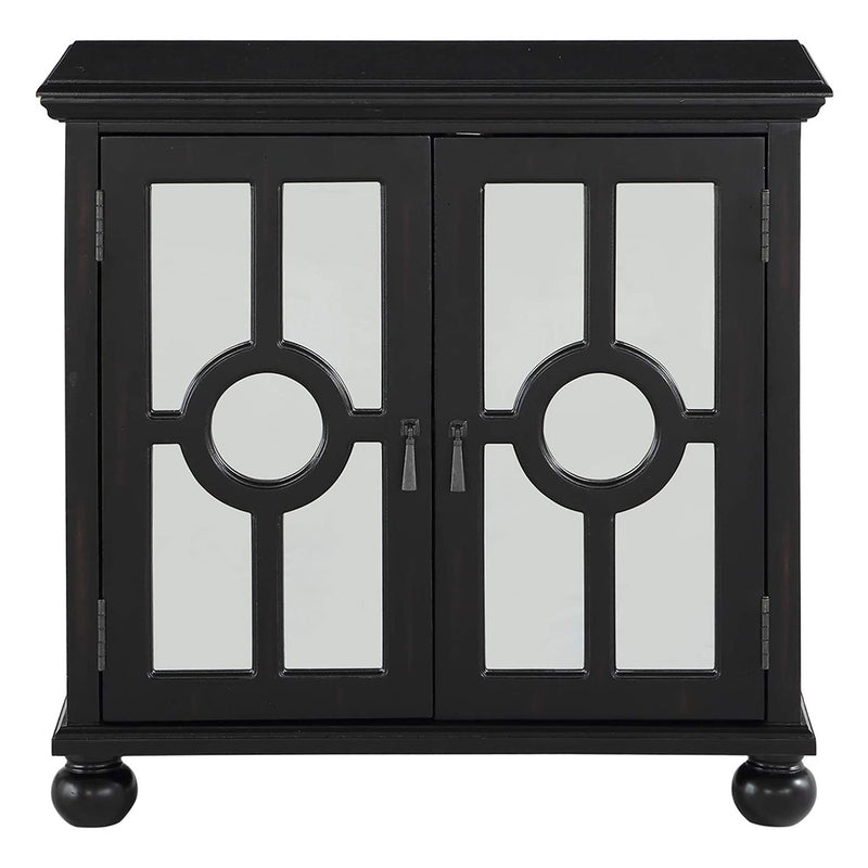 Lexicon Poppy 2 Door Wooden Accent Cabinet with Storage Shelf Organizer, Black