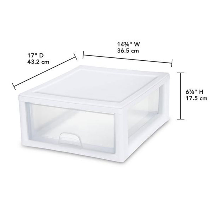 Sterilite 16 Quart Clear Plastic Stacking Storage Drawer Container Box, 12 Pack