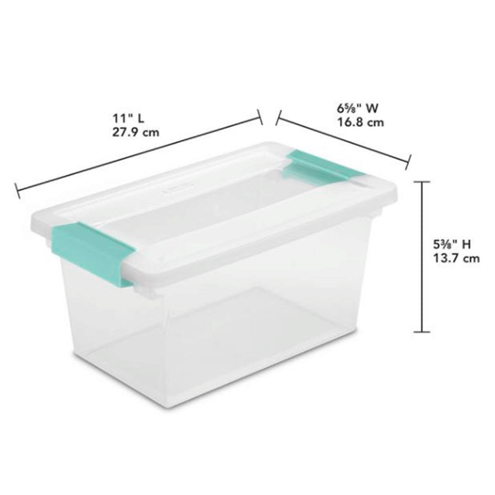 Sterilite Plastic Medium Clip Storage Box Container with Latching Lid, 8 Pack