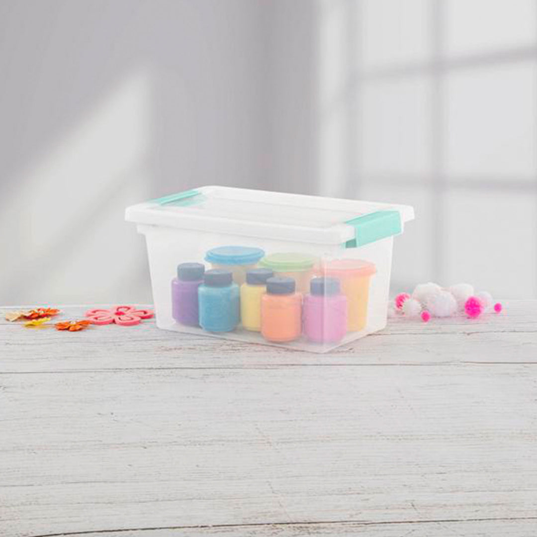 Sterilite Plastic Medium Clip Storage Box Container with Latching Lid, 16 Pack