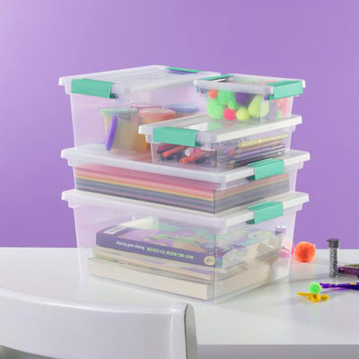 Sterilite Plastic Medium Clip Storage Box Container with Latching Lid, 36 Pack