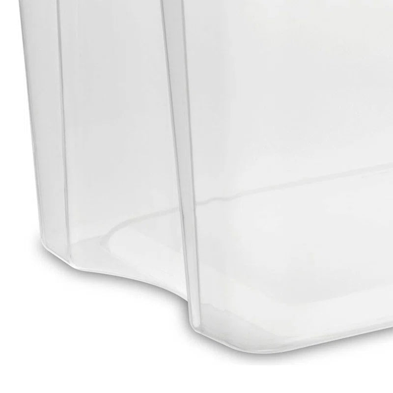 Sterilite 30 Qt Clear Plastic Stackable Storage Bin w/White Latch Lid, (12 Pack) - VMInnovations