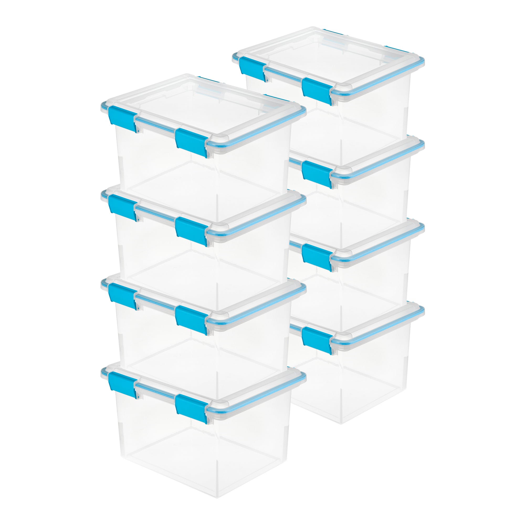 Sterilite Large 32 Qt Home Storage Container Tote with Latching Lids, (8 Pack) - VMInnovations
