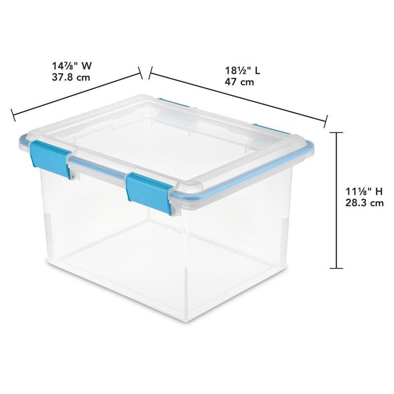 Sterilite 32 Quart Clear Stacking Storage Container with Gasket Lid, 12 Pack