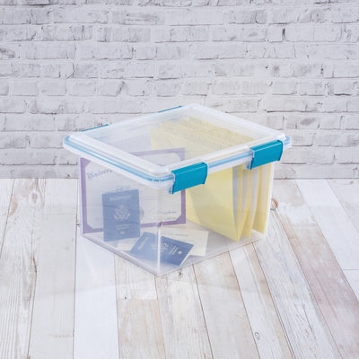 Sterilite 32 Quart Clear Stacking Storage Container with Gasket Lid, 24 Pack