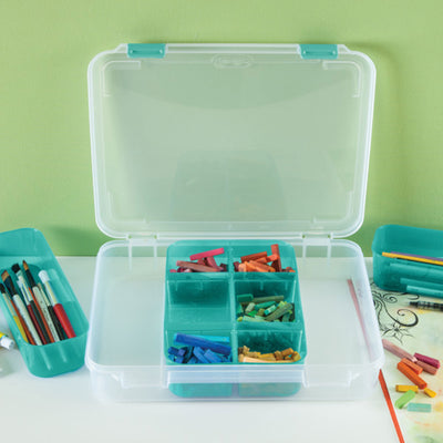 Sterilite Divided Case Stackable Plastic Small Storage Lidded Container, 18 Pack - VMInnovations