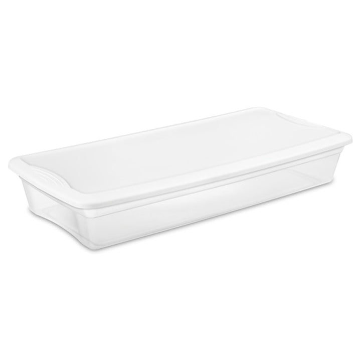 Sterilite 41 Quart Lightweight Under Bed Storage Box Container with Lid, 12 Pack