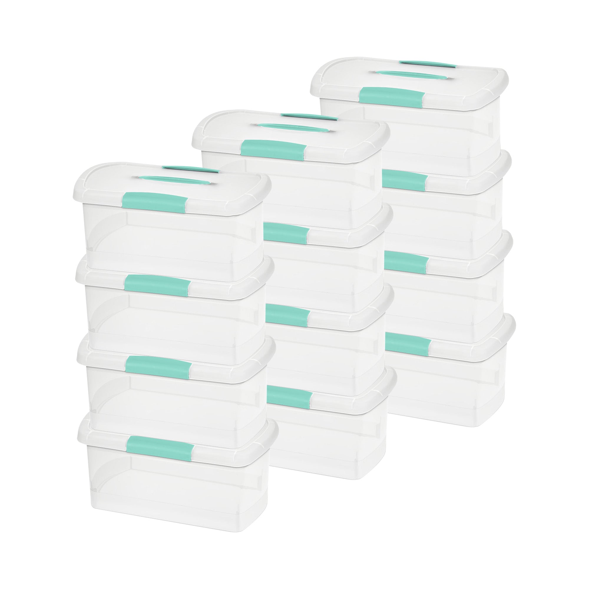 Sterilite 18748606 Medium Nesting ShowOffs Clear File Box w/ Latches  (12 Pack) - VMInnovations