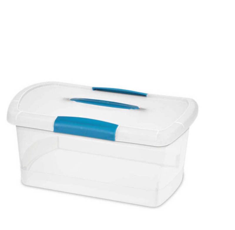 Sterilite Medium Nesting ShowOffs, Stackable Storage Bin with Latch Lid, 18 Pack - VMInnovations
