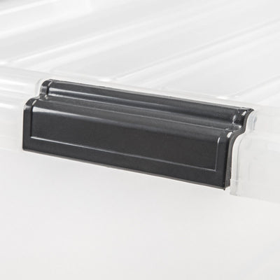 IRIS USA 585395 91 Qt Buckle Down Storage Box Container with Lid, Clear (4 Pack)