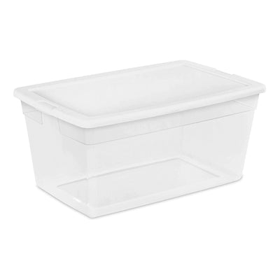 Sterilite 90 Quart Storage Box Container with Clear Base & White Lid, (8 Pack)